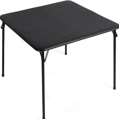 34" Black Wood and Metal Folding Square Card Table HomeRoots