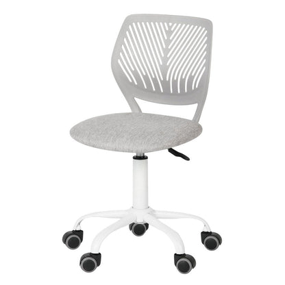 Gray and White Adjustable Height Swivel Rolling Office Chair HomeRoots