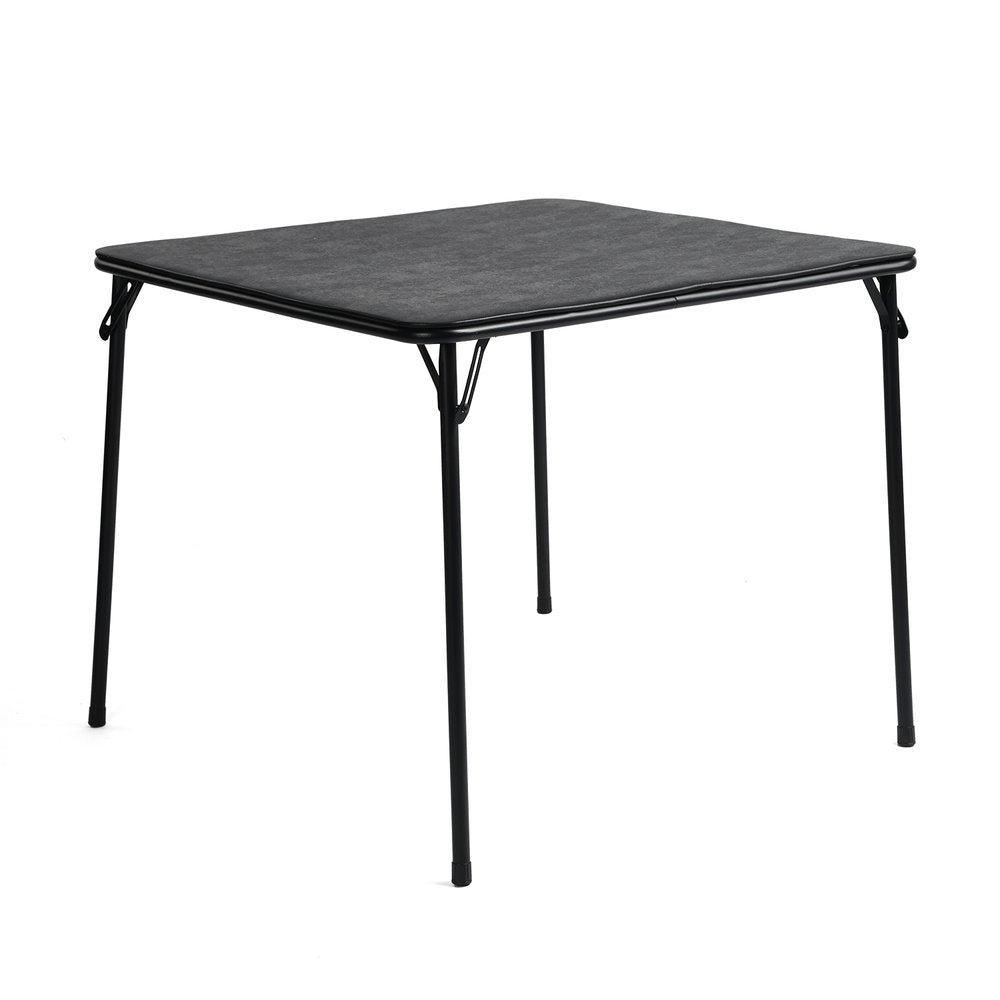 34" Black Wood and Iron Folding Square Card Table HomeRoots