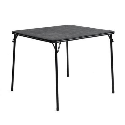 34" Black Wood and Iron Folding Square Card Table HomeRoots
