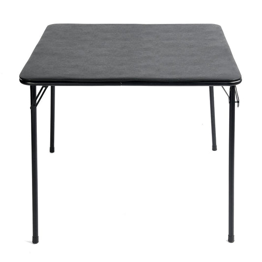 34" Black Wood and Iron Folding Square Card Table HomeRoots