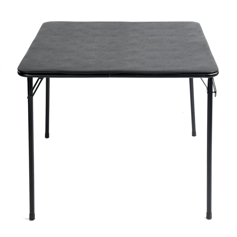 34" Black Wood and Iron Folding Square Card Table HomeRoots