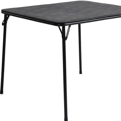34" Black Wood and Iron Folding Square Card Table HomeRoots