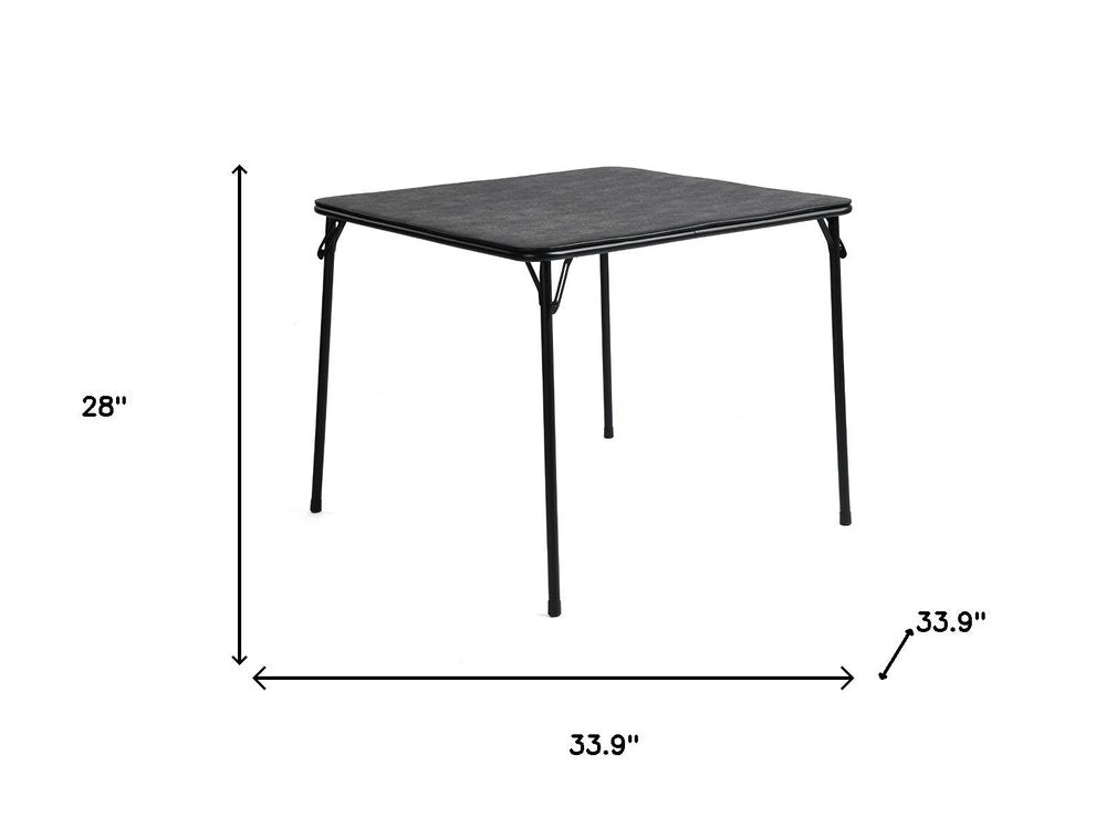 34" Black Wood and Iron Folding Square Card Table HomeRoots