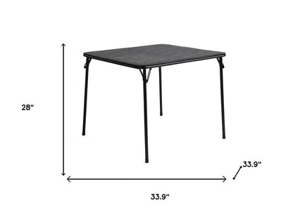 34" Black Wood and Iron Folding Square Card Table HomeRoots