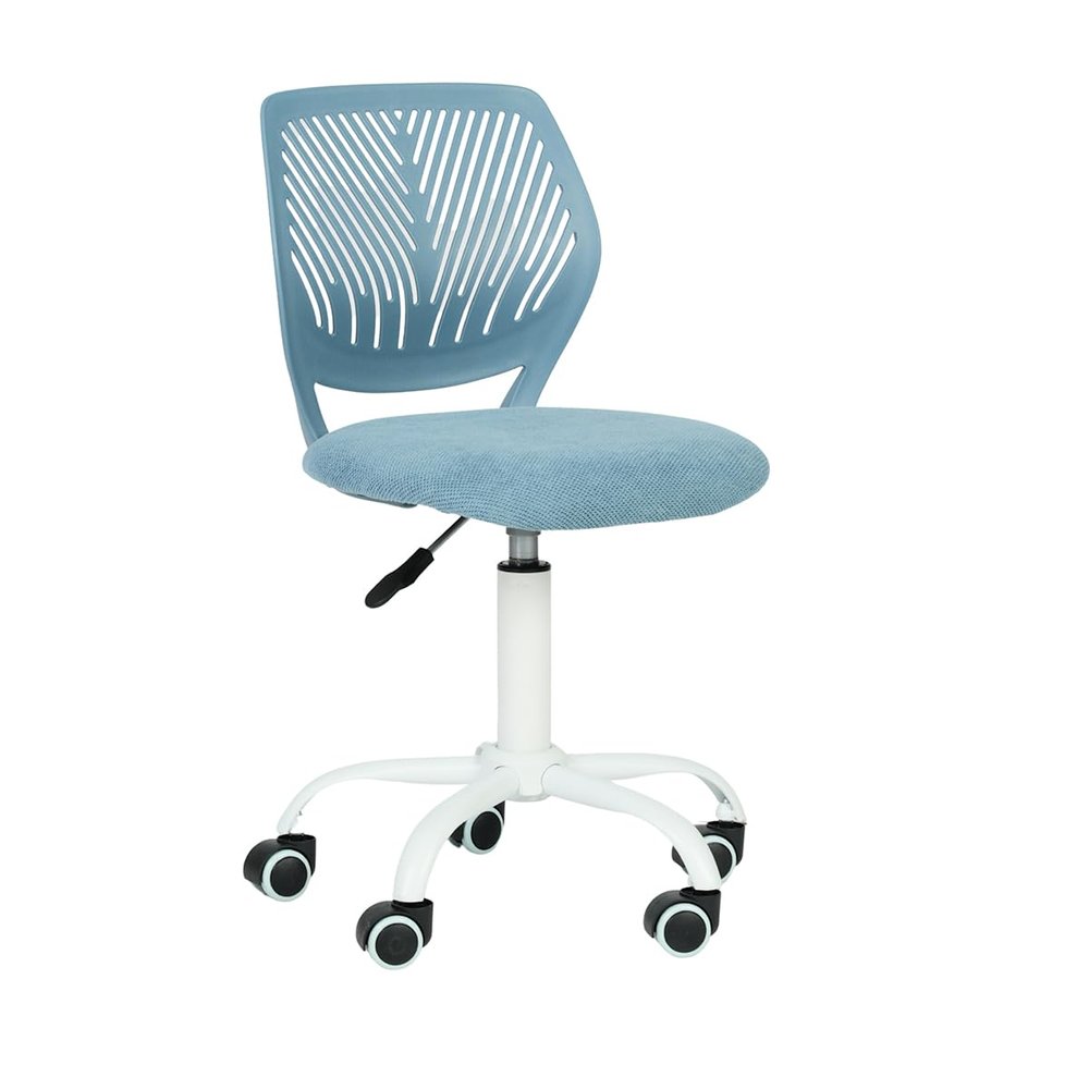 Blue And White Swivel Rolling Office Chair HomeRoots