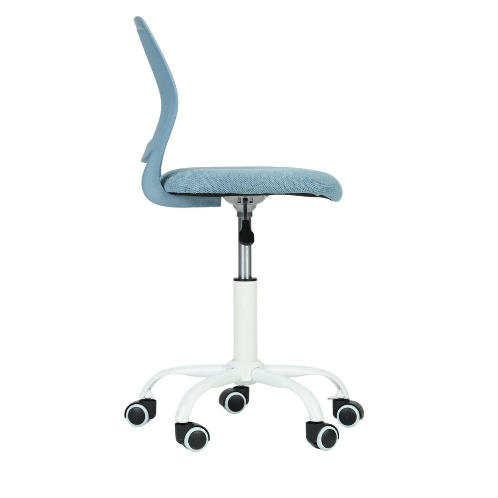 Blue And White Swivel Rolling Office Chair HomeRoots