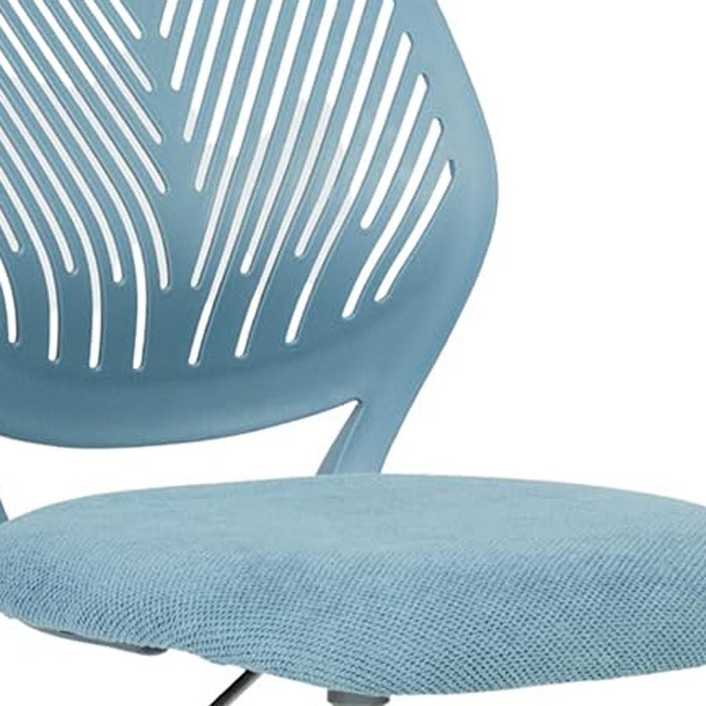 Blue And White Swivel Rolling Office Chair HomeRoots