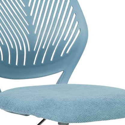 Blue And White Swivel Rolling Office Chair HomeRoots