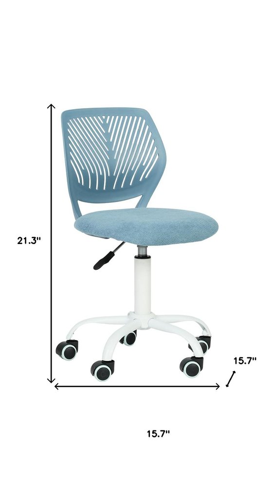 Blue And White Swivel Rolling Office Chair HomeRoots