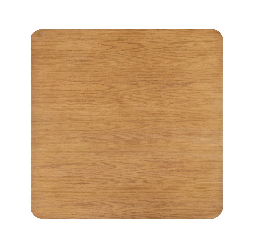 48" Oak Wood Square Floor Shelf Coffee Table — view 3