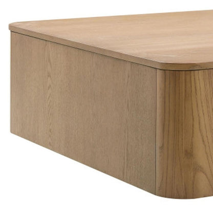 48" Oak Wood Square Floor Shelf Coffee Table HomeRoots