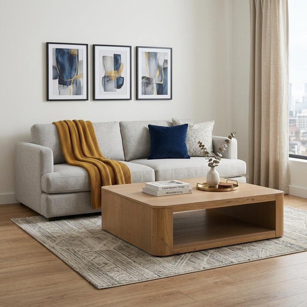 48" Oak Wood Square Floor Shelf Coffee Table HomeRoots