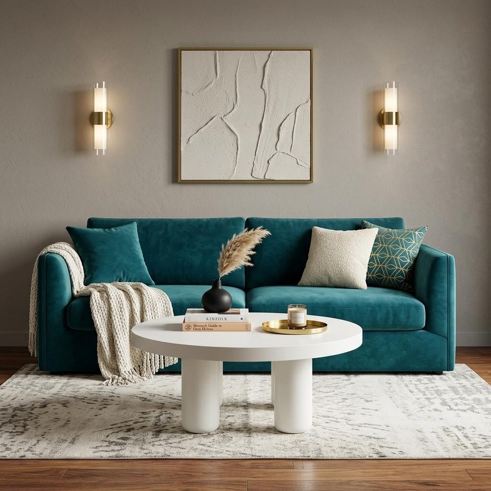 35" White Wood Round Coffee Table — view 6