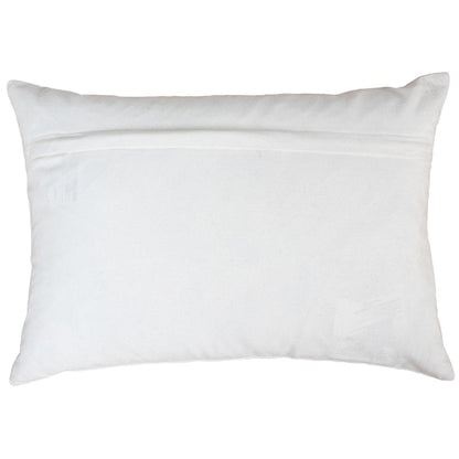 14" X 20" Ivory Red And Green Cotton Happy Holidays Throw Pillow With Embroidery