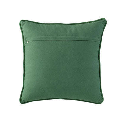 18" Green And Red Floral Velvet Cotton Christmas Tree Throw Pillow