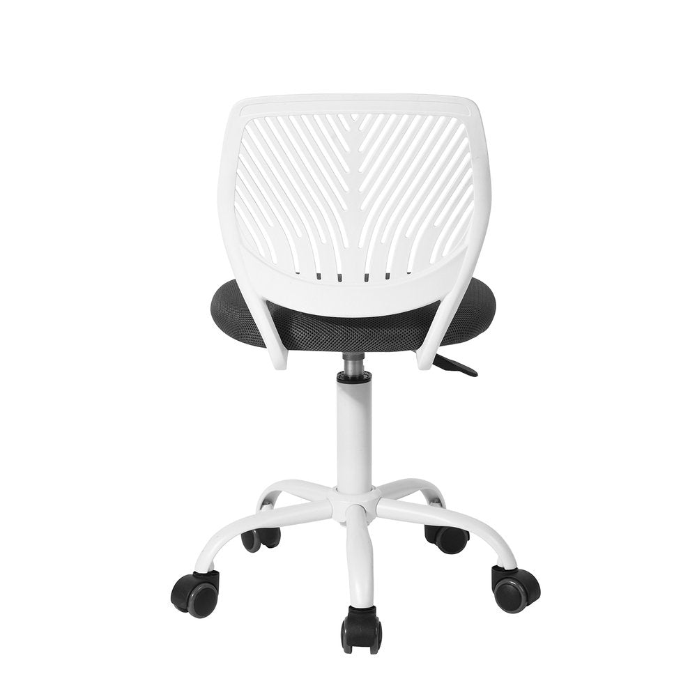 Gray and White Adjustable Height Swivel Rolling Office Chair HomeRoots