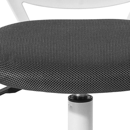 Gray and White Adjustable Height Swivel Rolling Office Chair HomeRoots