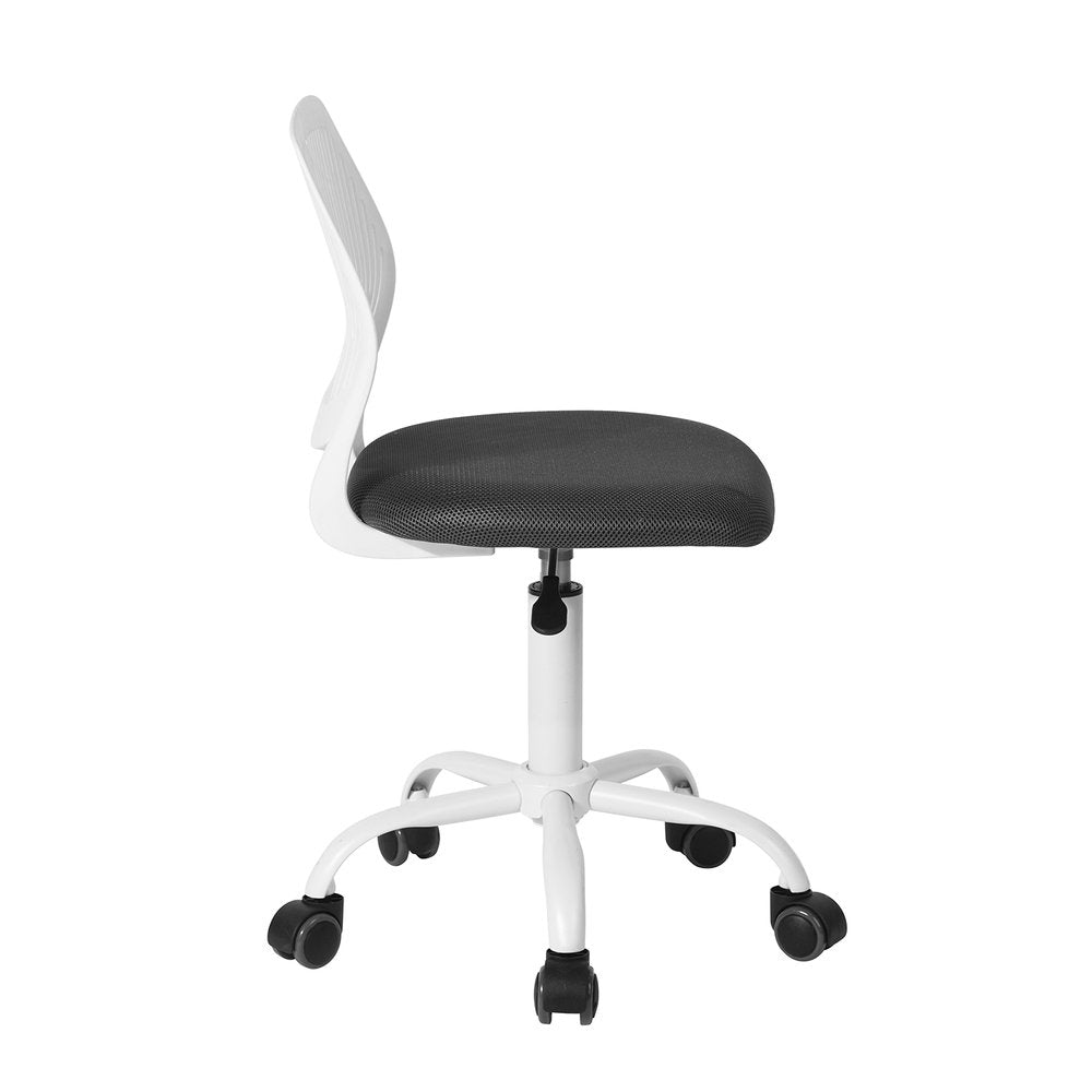 Gray and White Adjustable Height Swivel Rolling Office Chair HomeRoots