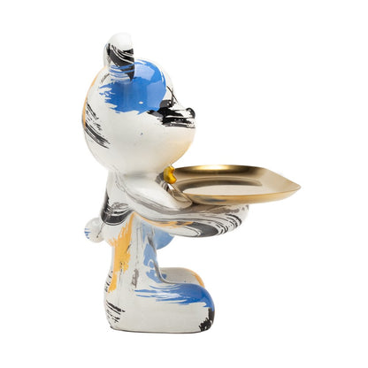 8" White And Blue Resin Statue HomeRoots