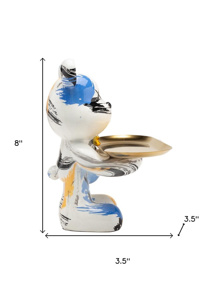 8" White And Blue Resin Statue HomeRoots