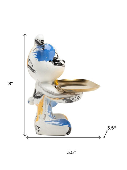 8" White And Blue Resin Statue HomeRoots