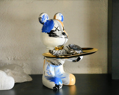 8" White And Blue Resin Statue HomeRoots