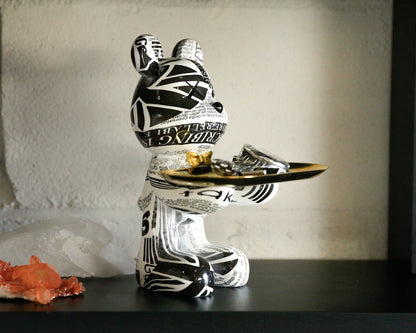 8" Black And White Resin Statue HomeRoots
