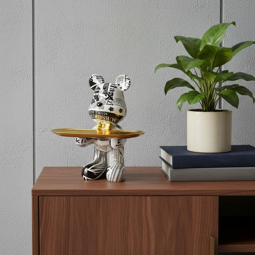 8" Black And White Resin Statue HomeRoots
