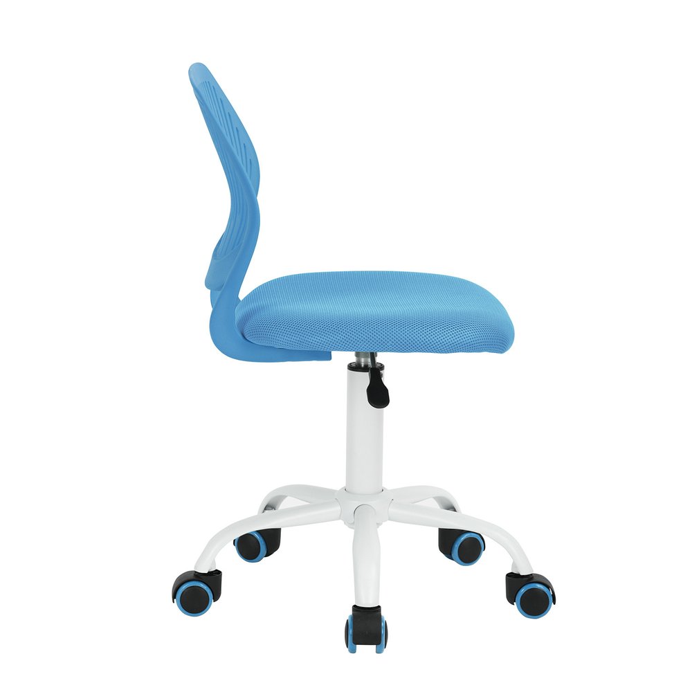 Blue and White Adjustable Height Swivel Rolling Office Chair HomeRoots