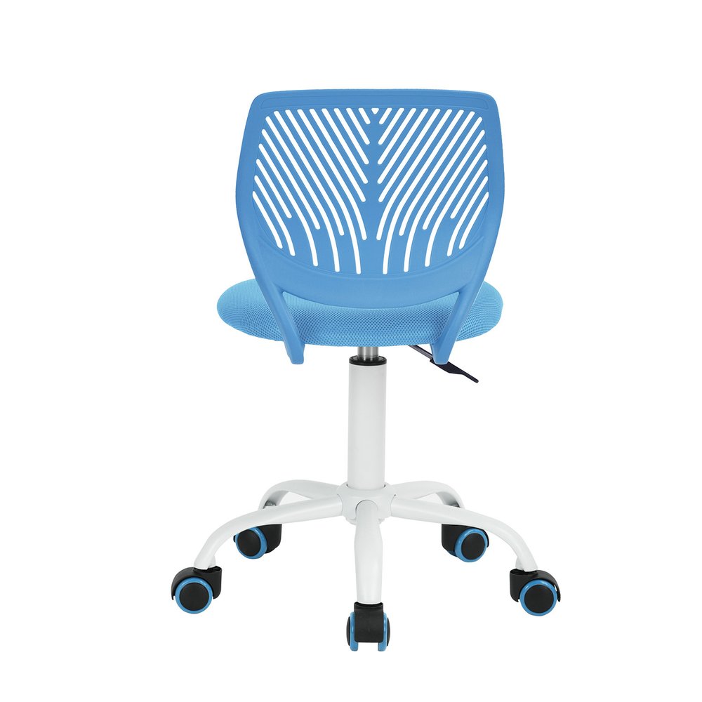 Blue and White Adjustable Height Swivel Rolling Office Chair HomeRoots