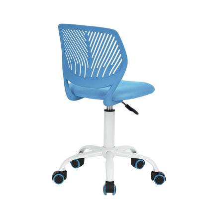 Blue and White Adjustable Height Swivel Rolling Office Chair HomeRoots