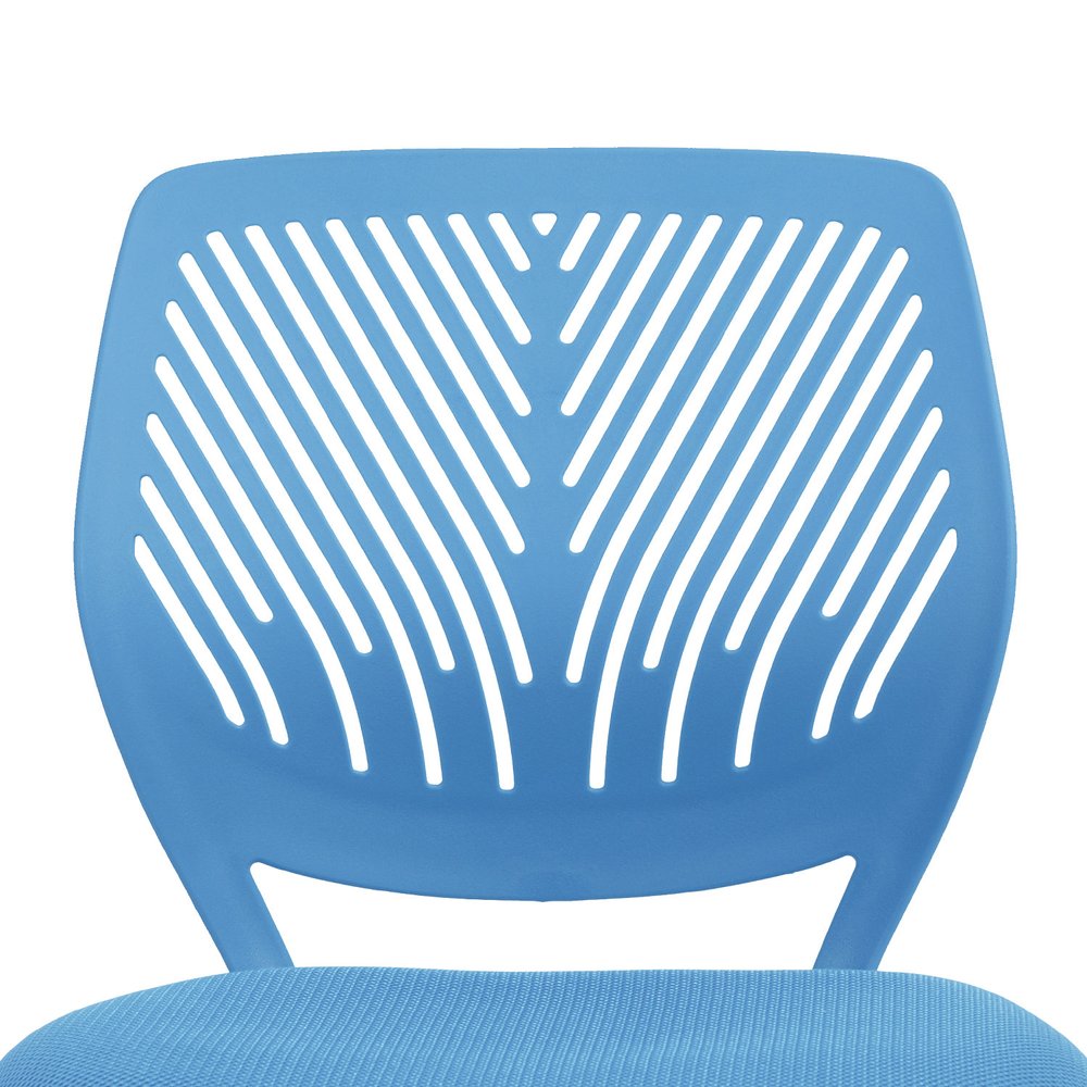 Blue and White Adjustable Height Swivel Rolling Office Chair HomeRoots