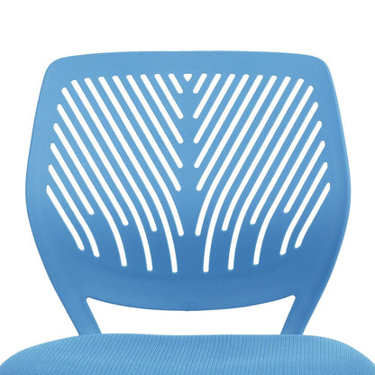 Blue and White Adjustable Height Swivel Rolling Office Chair HomeRoots