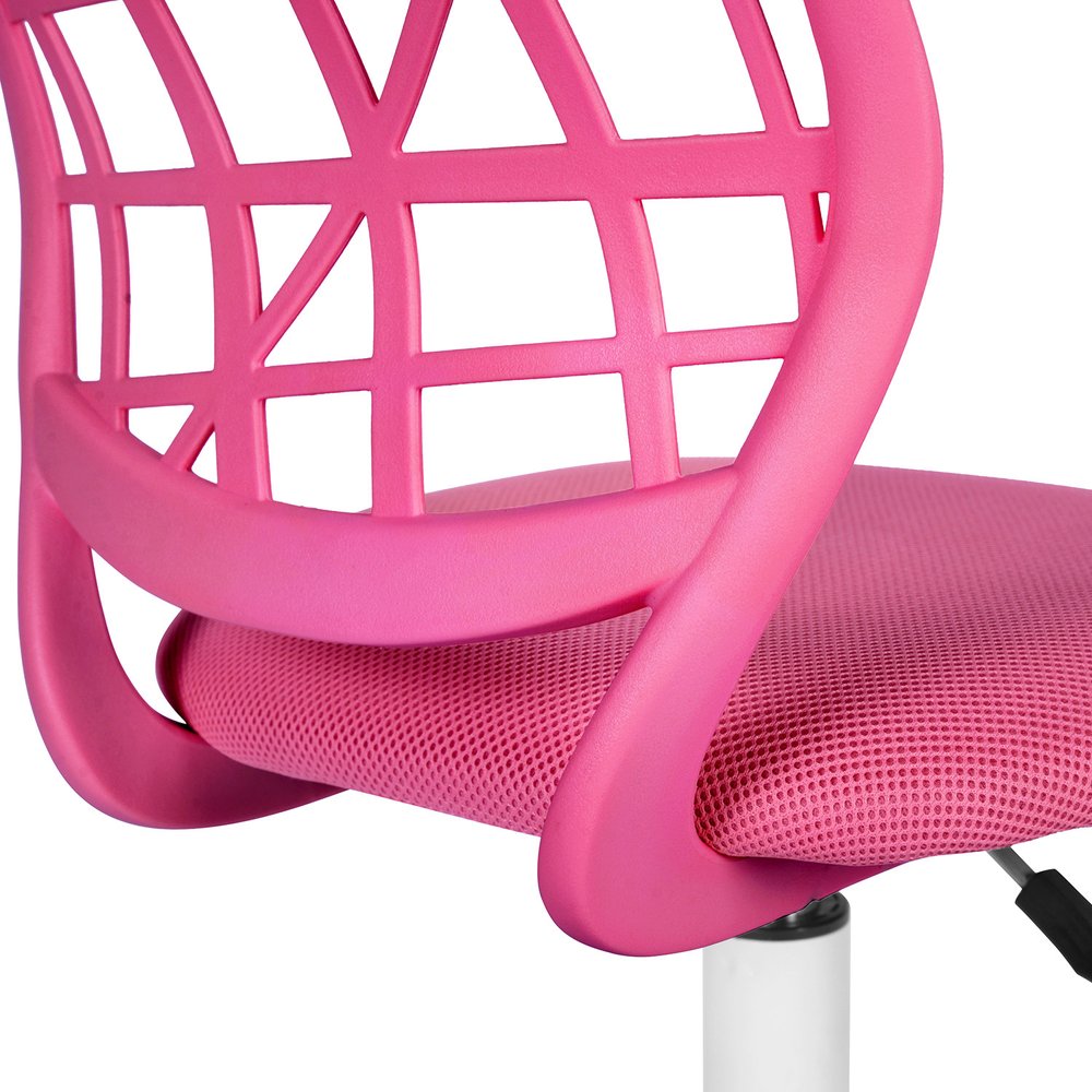 Pink and White Adjustable Height Swivel Rolling Office Chair HomeRoots