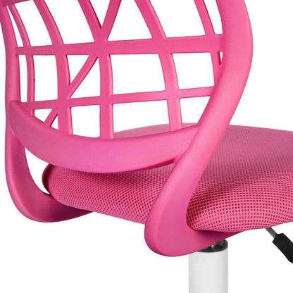 Pink and White Adjustable Height Swivel Rolling Office Chair HomeRoots