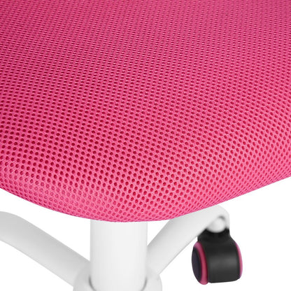 Pink and White Adjustable Height Swivel Rolling Office Chair HomeRoots