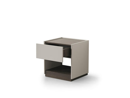 23" Light Gray And Walnut Wood One Drawer Nightstand HomeRoots