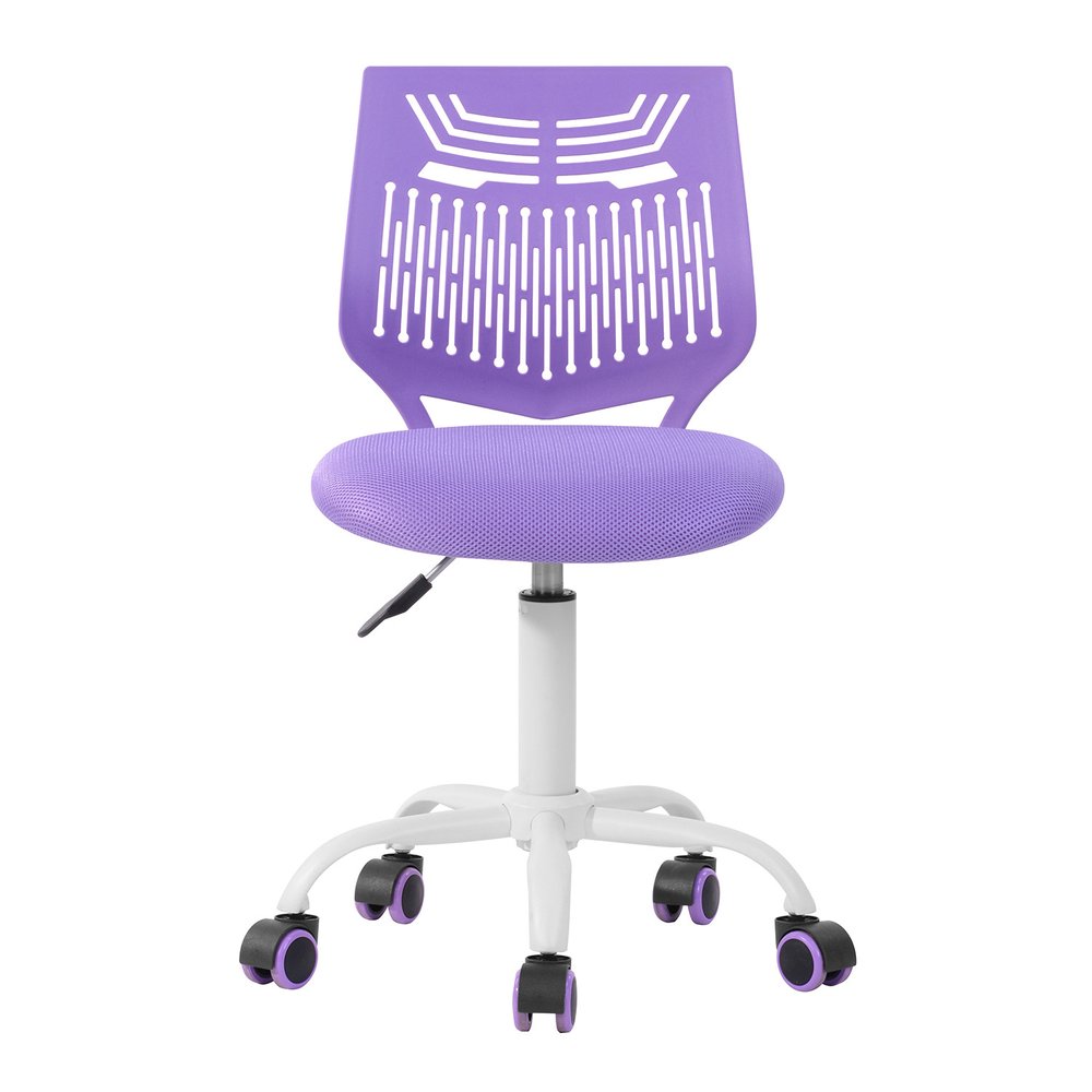Purple and White Adjustable Height Swivel Rolling Office Chair HomeRoots
