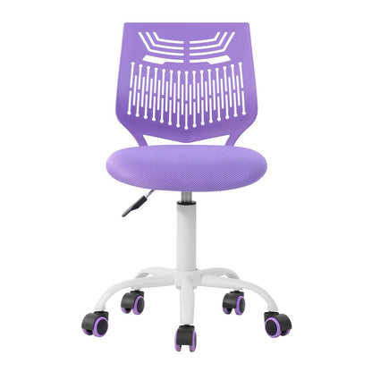Purple and White Adjustable Height Swivel Rolling Office Chair HomeRoots