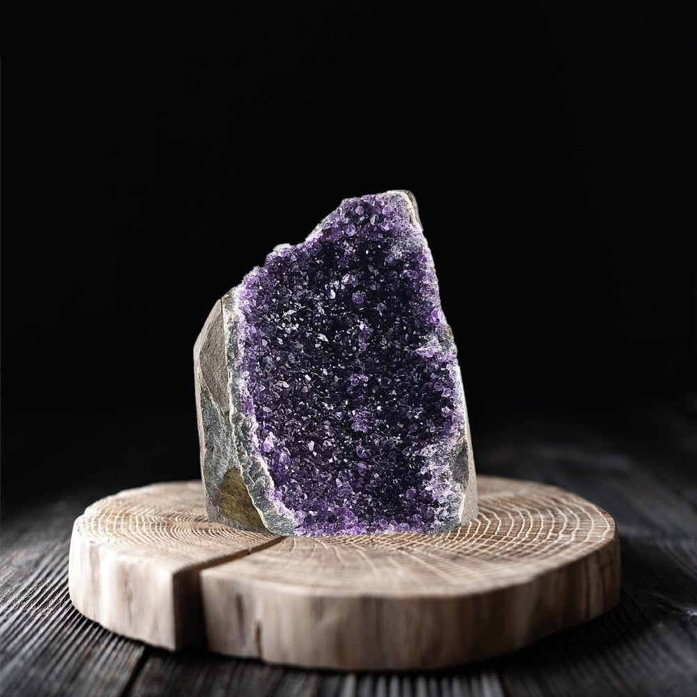7" Purple Glass Crystal HomeRoots