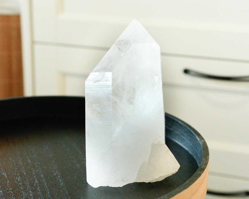 6" White Glass Crystal HomeRoots