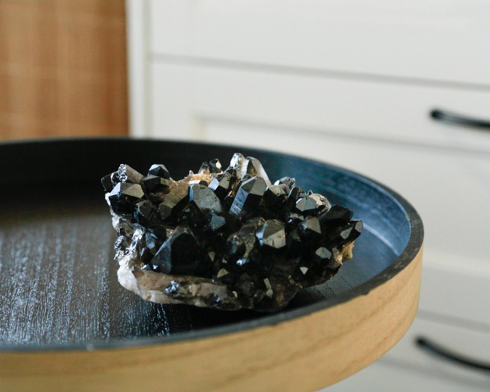 5" Black Glass Crystal HomeRoots