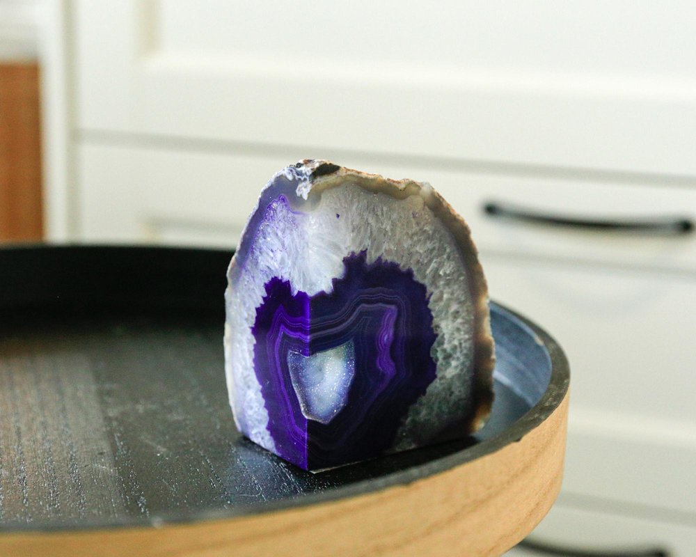 7" Purple Glass Crystal HomeRoots