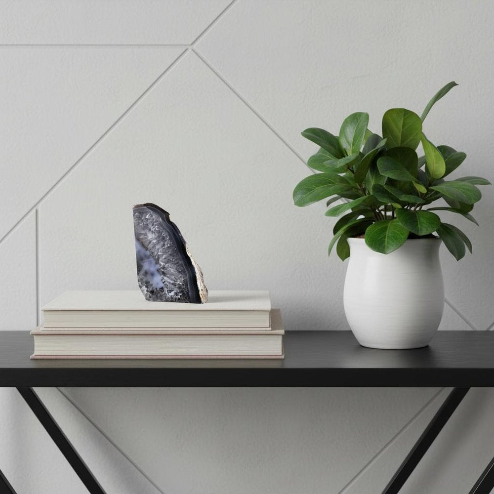 7" Gray Glass Crystal HomeRoots