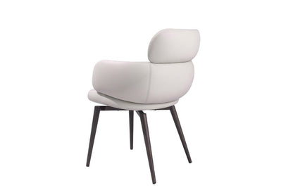 Light Gray and Black Faux Leather and Metal Dining Arm Chair HomeRoots