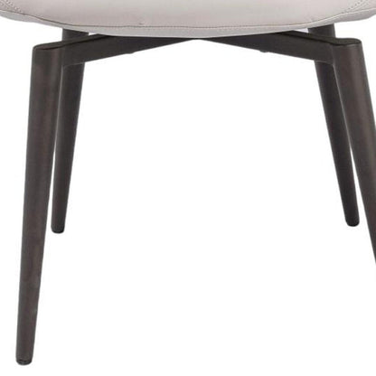 Light Gray and Black Faux Leather and Metal Dining Arm Chair HomeRoots