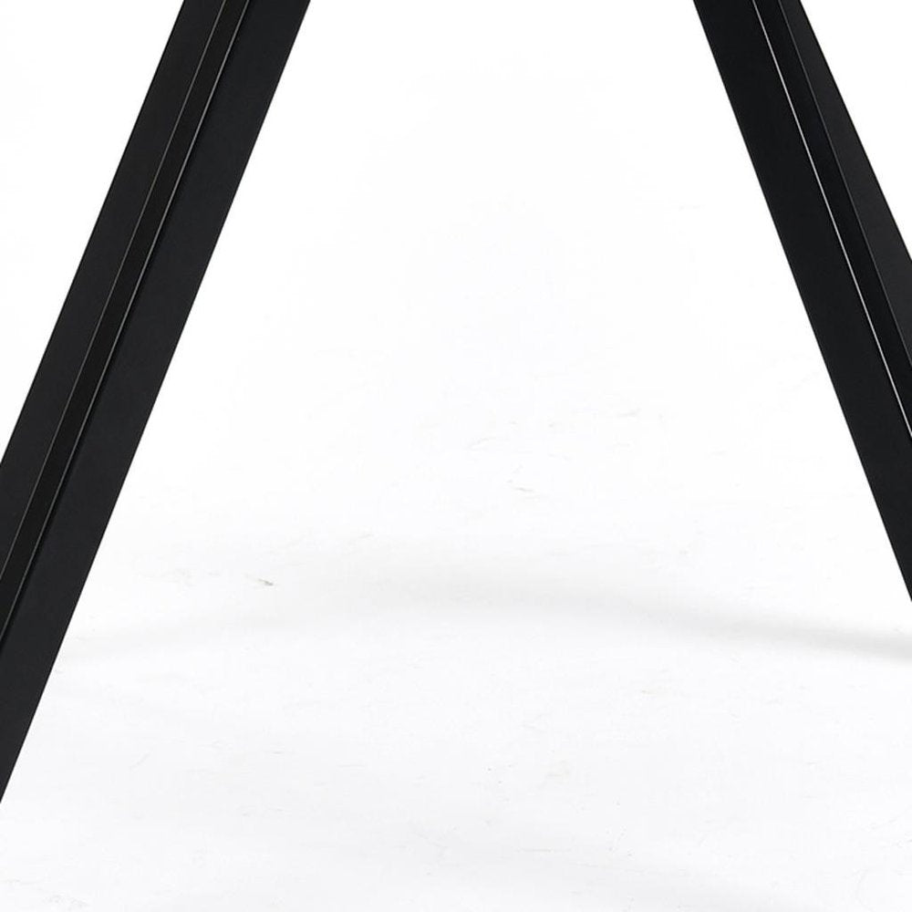 Set of Two Beige and Black Fabric and Steel Dining Arm Chairs HomeRoots