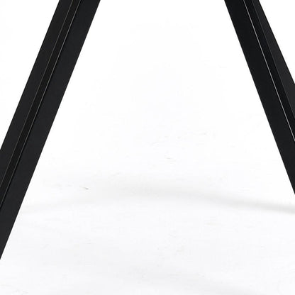 Set of Two Beige and Black Fabric and Steel Dining Arm Chairs HomeRoots