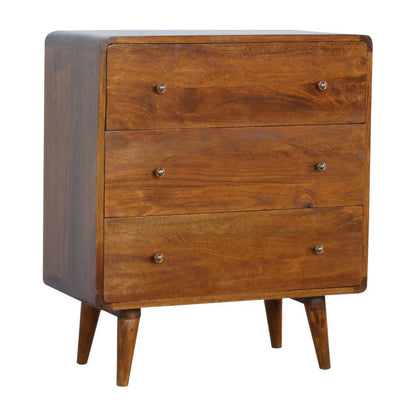 28" Brown Solid Wood Three Drawer Sideboard HomeRoots
